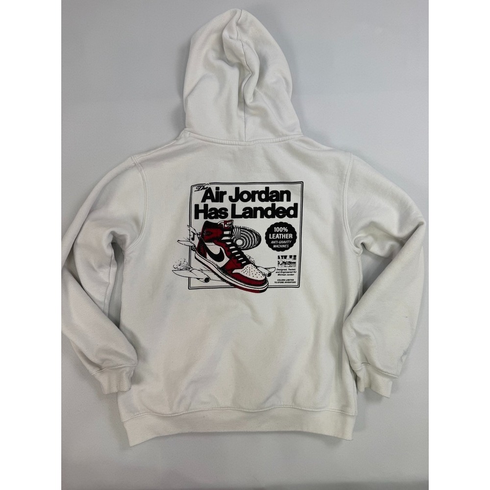 Jordan Youth XL White Hoodie Air Jordan Has Landed Graphic Pullover Sweatshirt